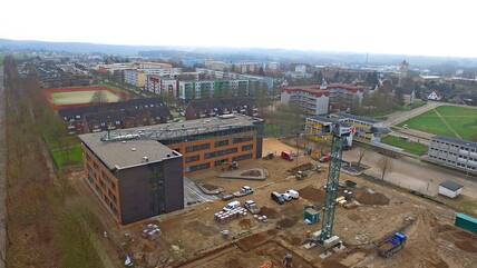 Baubeginn für das Gebäude der Diakonie im Frühjahr 2024. 