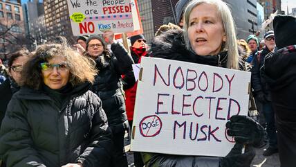 Proteste gegen Trump und Musk am Montag in New York.